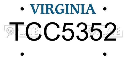 TCC5352 Virginia License Plate