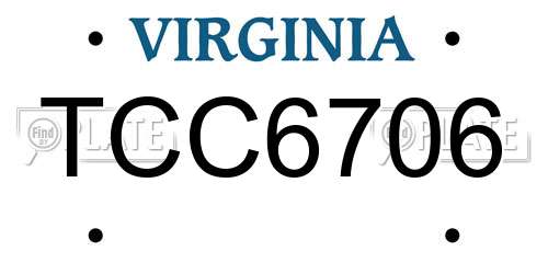 TCC6706 Virginia License Plate