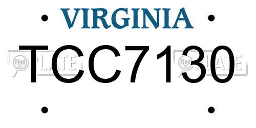TCC7130 Virginia License Plate