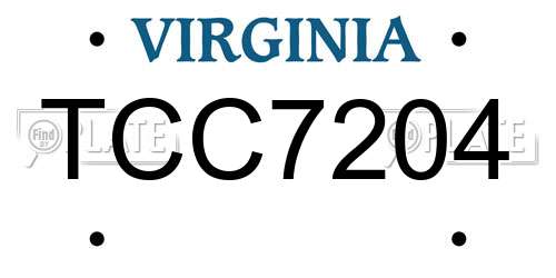 TCC7204 Virginia License Plate