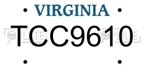 TCC9610 Virginia License Plate