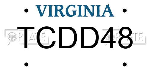 TCDD48 Virginia License Plate