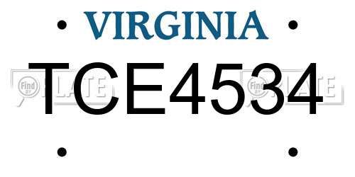 TCE4534 Virginia License Plate