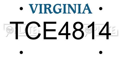TCE4814 Virginia License Plate