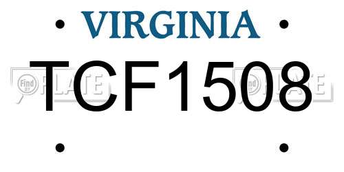 TCF1508 Virginia License Plate