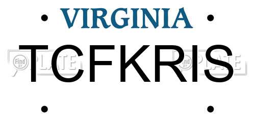 TCFKRIS Virginia License Plate