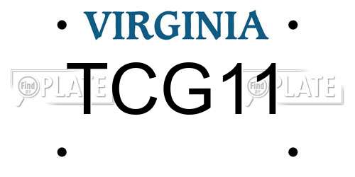 TCG11 Virginia License Plate