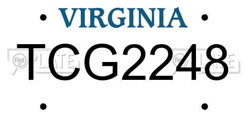TCG2248 Virginia License Plate