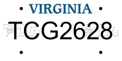TCG2628 Virginia License Plate