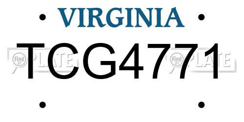TCG4771 Virginia License Plate