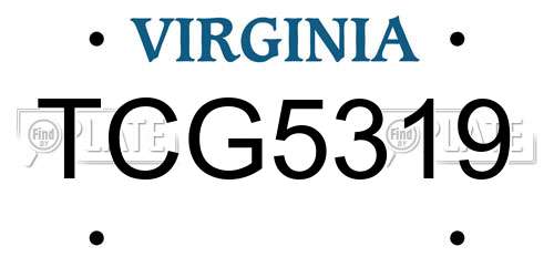 TCG5319 Virginia License Plate