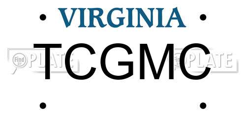 TCGMC Virginia License Plate