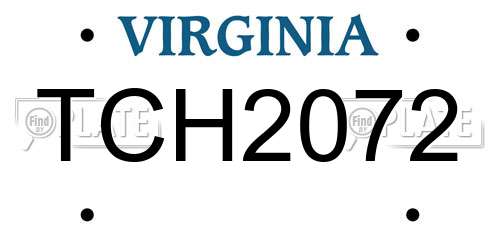 TCH2072 Virginia License Plate