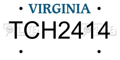 TCH2414 Virginia License Plate