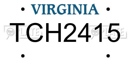 TCH2415 Virginia License Plate