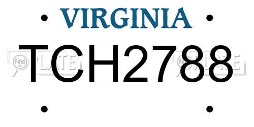 TCH2788 Virginia License Plate