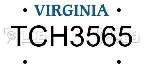 TCH3565 Virginia License Plate