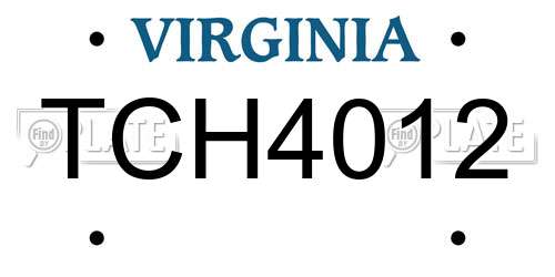 TCH4012 Virginia License Plate