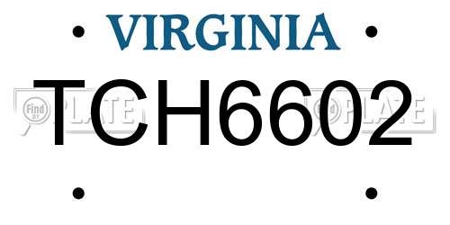 TCH6602 Virginia License Plate
