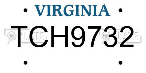 TCH9732 Virginia License Plate