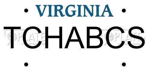 TCHABCS Virginia License Plate