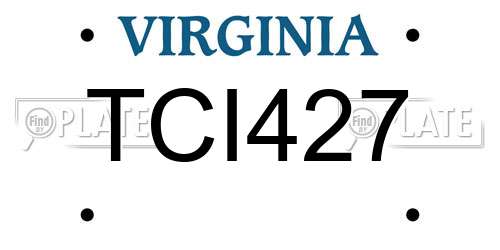 TCI427 Virginia License Plate