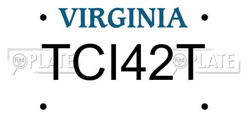 TCI42T Virginia License Plate