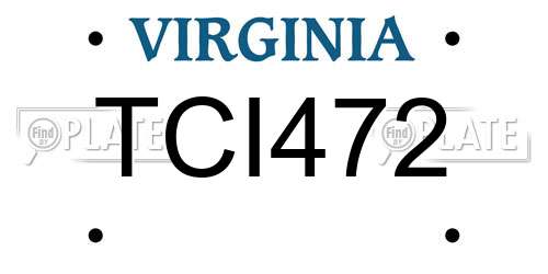 TCI472 Virginia License Plate