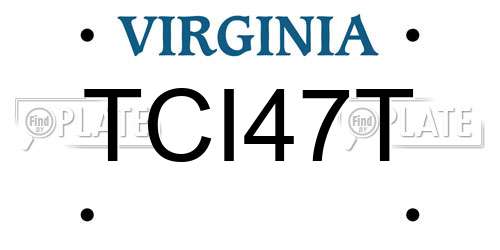 TCI47T Virginia License Plate