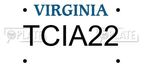TCIA22 Virginia License Plate
