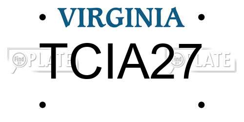 TCIA27 Virginia License Plate
