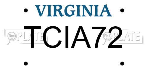 TCIA72 Virginia License Plate