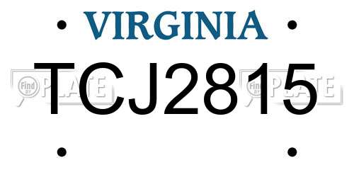 TCJ2815 Virginia License Plate
