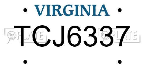 TCJ6337 Virginia License Plate