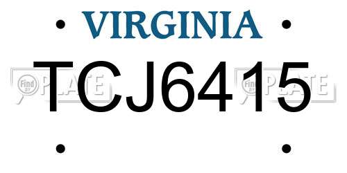 TCJ6415 Virginia License Plate