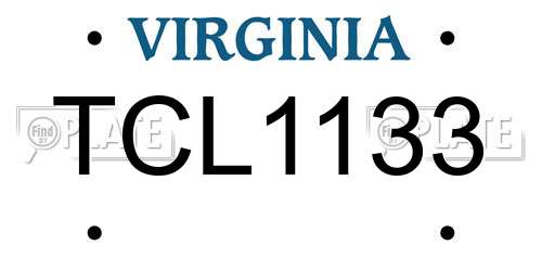 TCL1133 Virginia License Plate