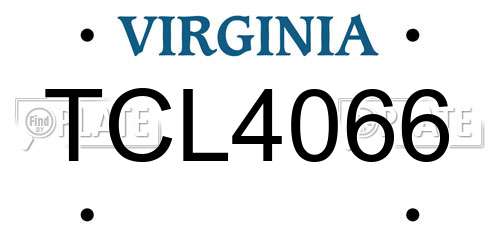 TCL4066 Virginia License Plate