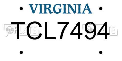 TCL7494 Virginia License Plate