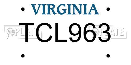 TCL963 Virginia License Plate