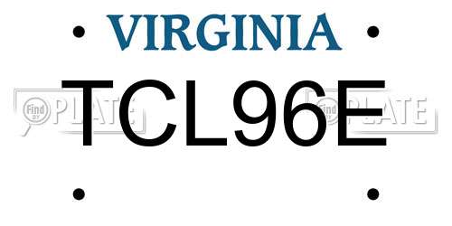 TCL96E Virginia License Plate