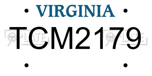 TCM2179 Virginia License Plate