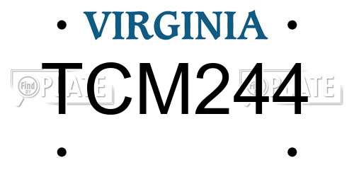 TCM244 Virginia License Plate