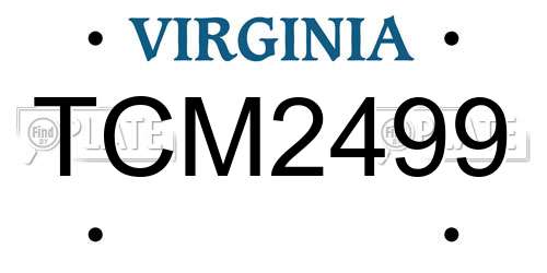 TCM2499 Virginia License Plate