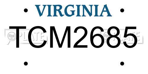 TCM2685 Virginia License Plate
