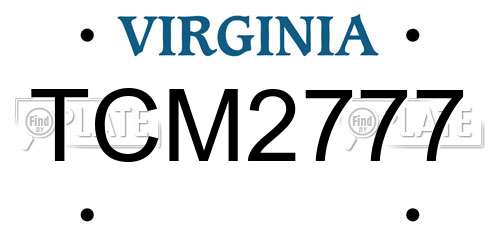 TCM2777 Virginia License Plate