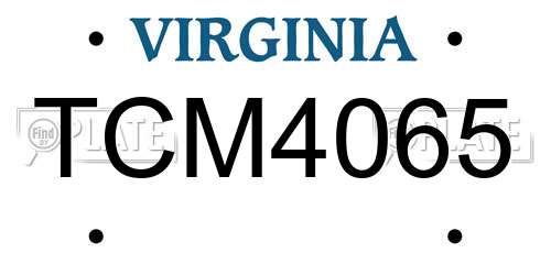 TCM4065 Virginia License Plate