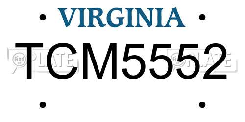 TCM5552 Virginia License Plate