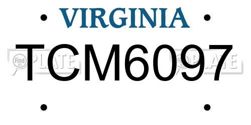 TCM6097 Virginia License Plate