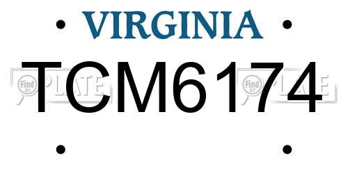 TCM6174 Virginia License Plate