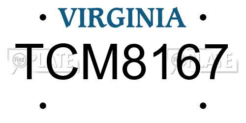 TCM8167 Virginia License Plate
